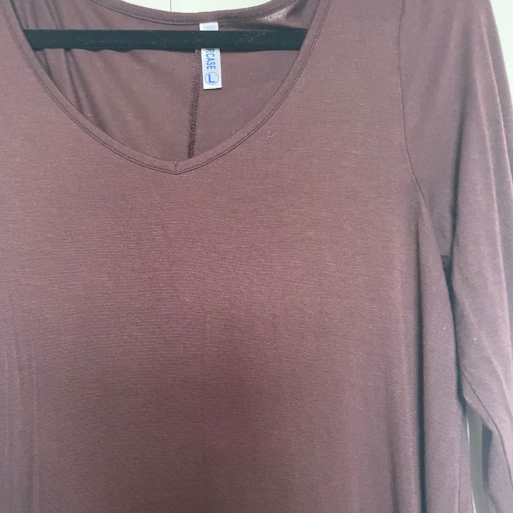 Brown Shirt Dress - Picture 3 of 4